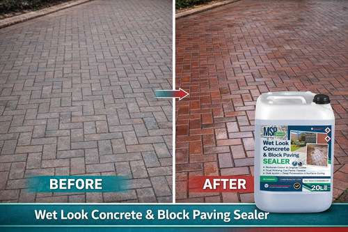 Wet look concrete block - look, &