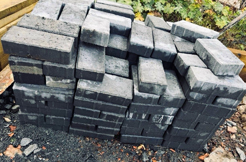 Grey rectangular stone - stone, paver